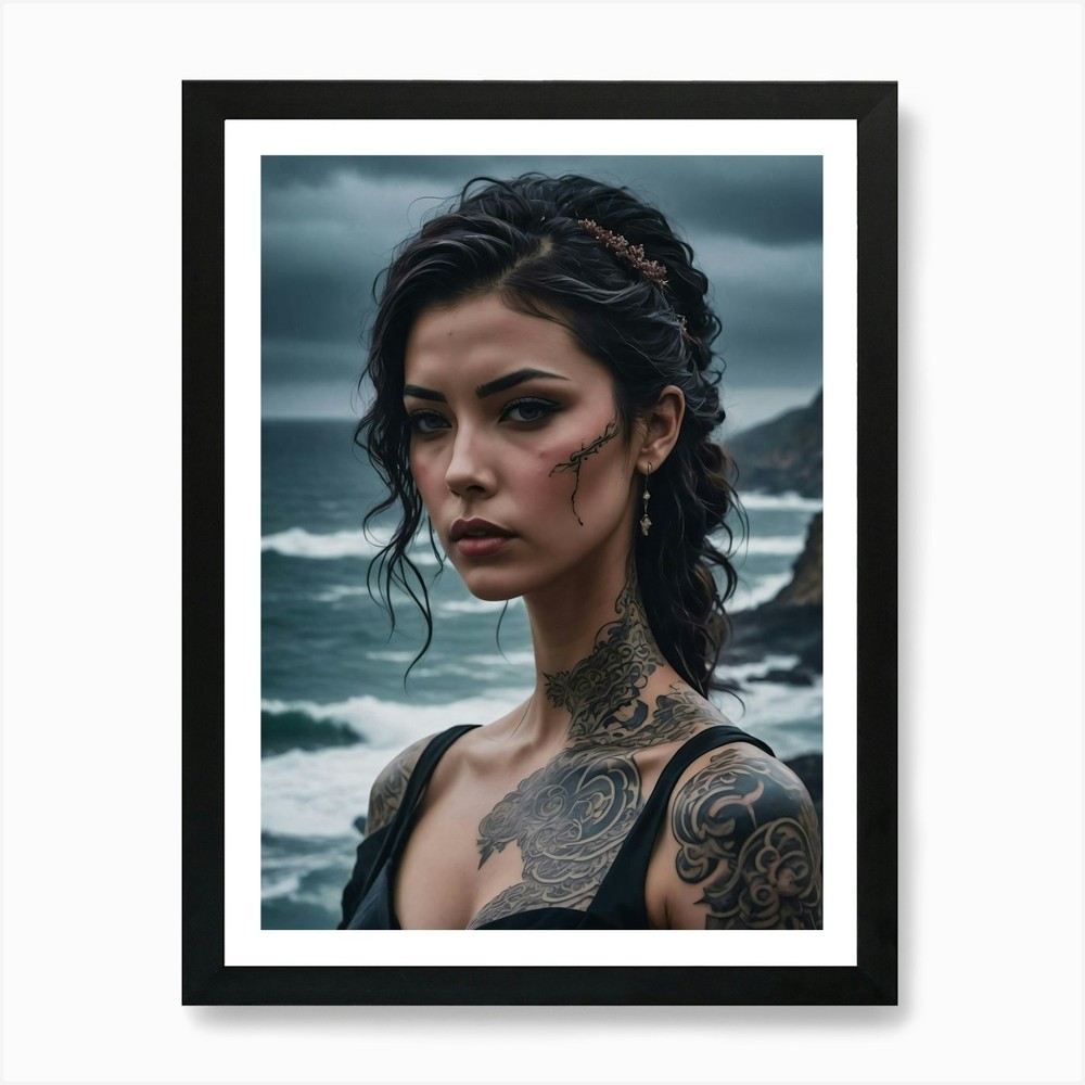 Tattooed Woman 34 Art Print Framed Wall Art Poster Canvas Print Picture
