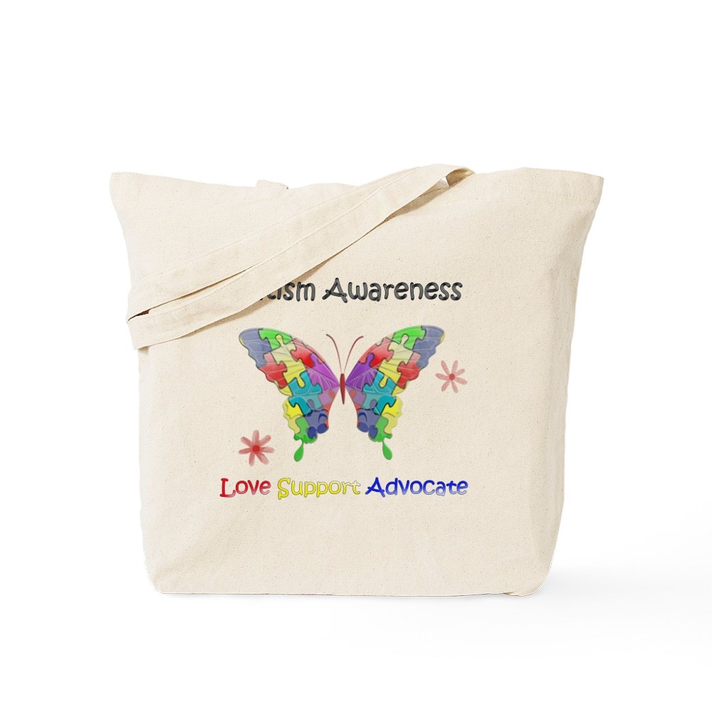 CafePress Autism Awareness Butterfly Tote Bag (632646489)