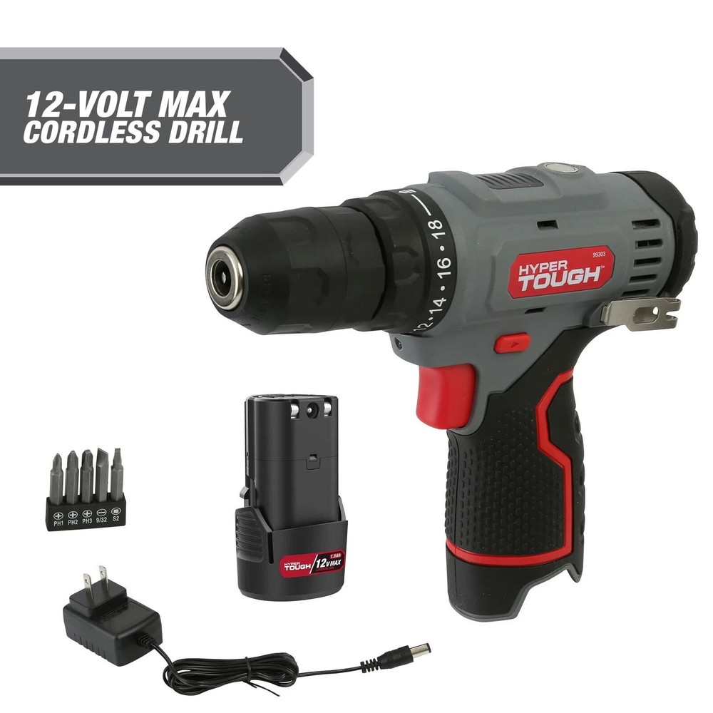 12V Max Cordless Drill Driver, 3/8-Inch, Lithium-Ion, 1.5Ah Battery Included