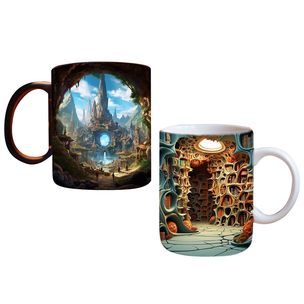 3D Bookshelf Mug Librarian Coffee Mug Ceramic Coffee Mugs, Multi-Purpose Mug