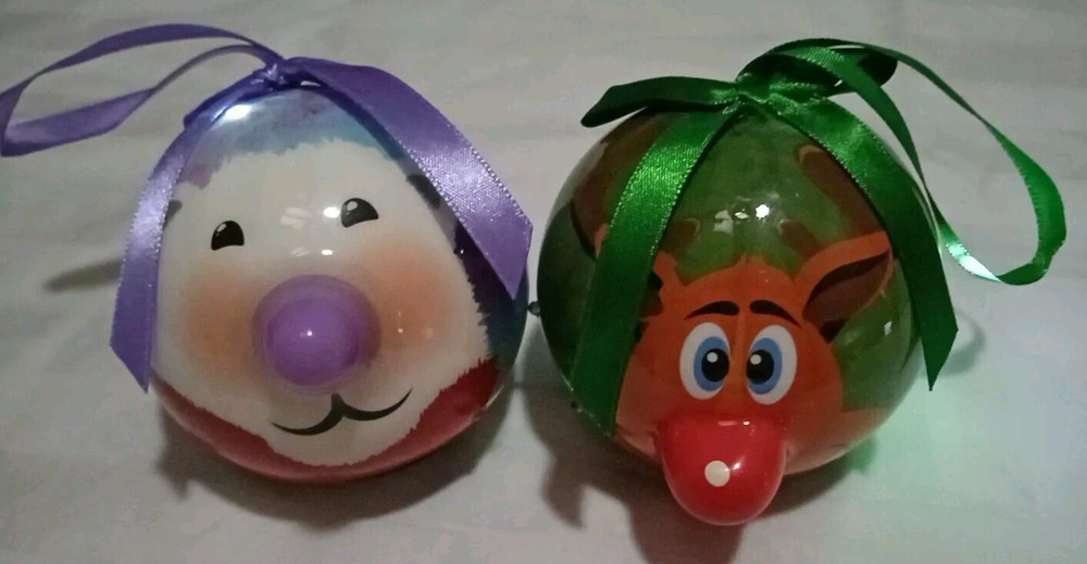 Twinkling Treasures 3D Blinking Christmas Ornaments - Pair Reindeer & Polar Bear