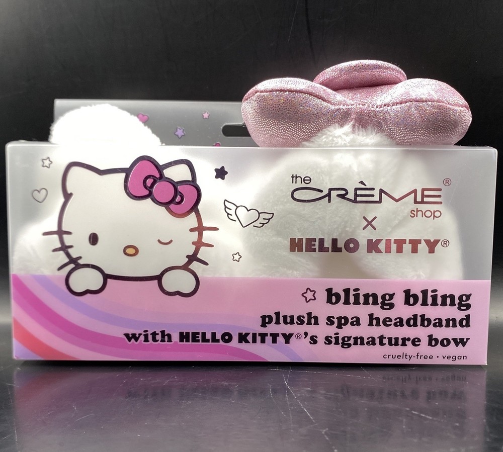 Hello Kitty Plush Spa Headband with Bling Bow New