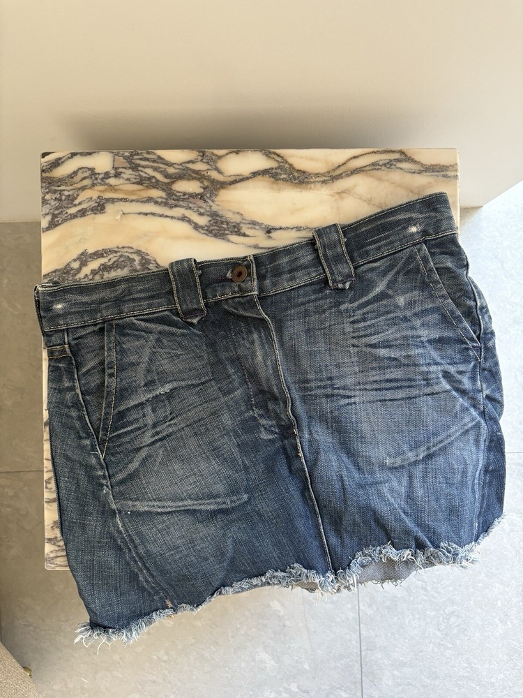 Rogan Denim Jean Mini Skirt Size Medium Made In USA Cotton Blend 4 Pocket #I1-5