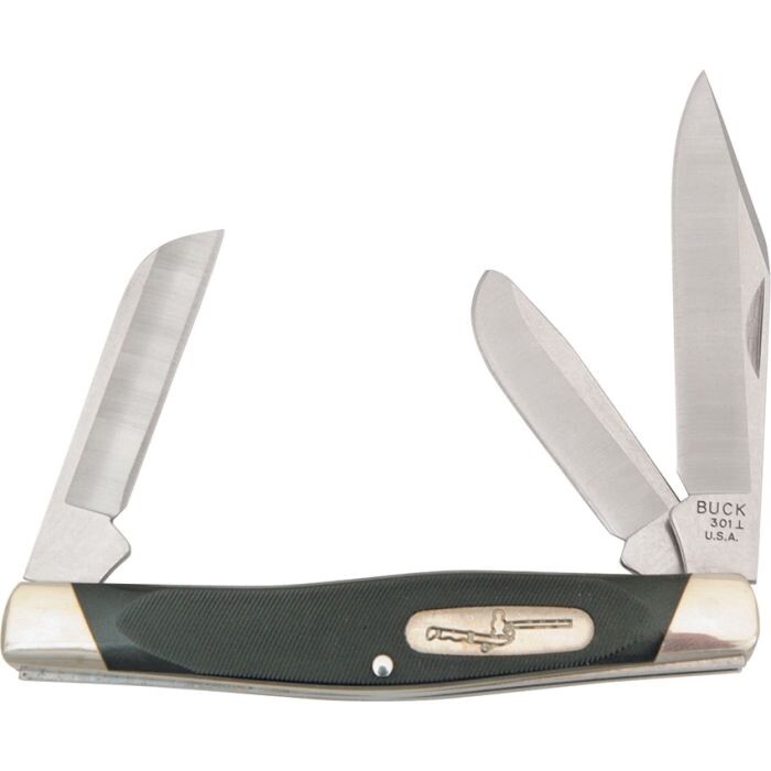 Buck Knives Stockman Synthetic Pocket Knife BU301 with Stainless Steel Blades and Durable Handles