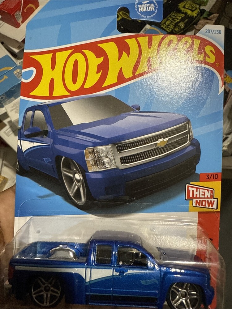 Hot Wheels 2024 Chevy Silverado Blue Pickup Then And Now 3/10 New In Box