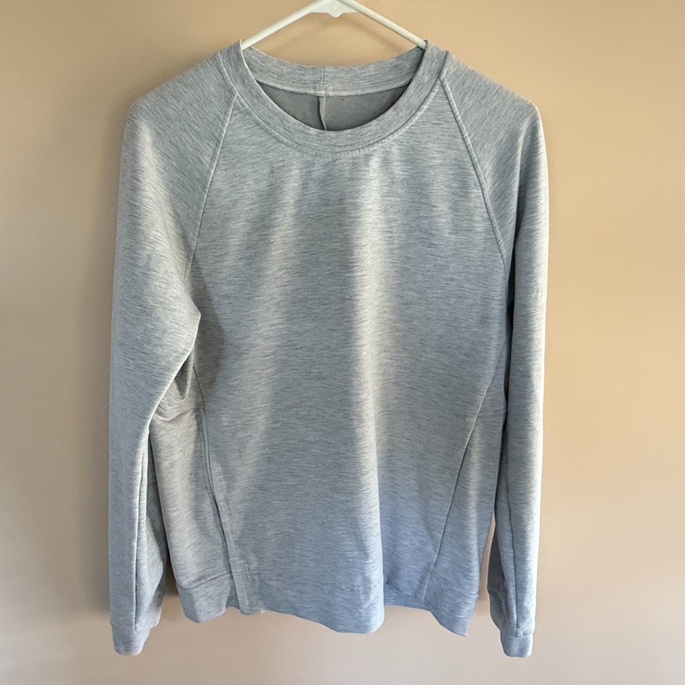 Lululemon Side Vent Crew Neck Peformance Sweatshirt Sweater Grey Medium M