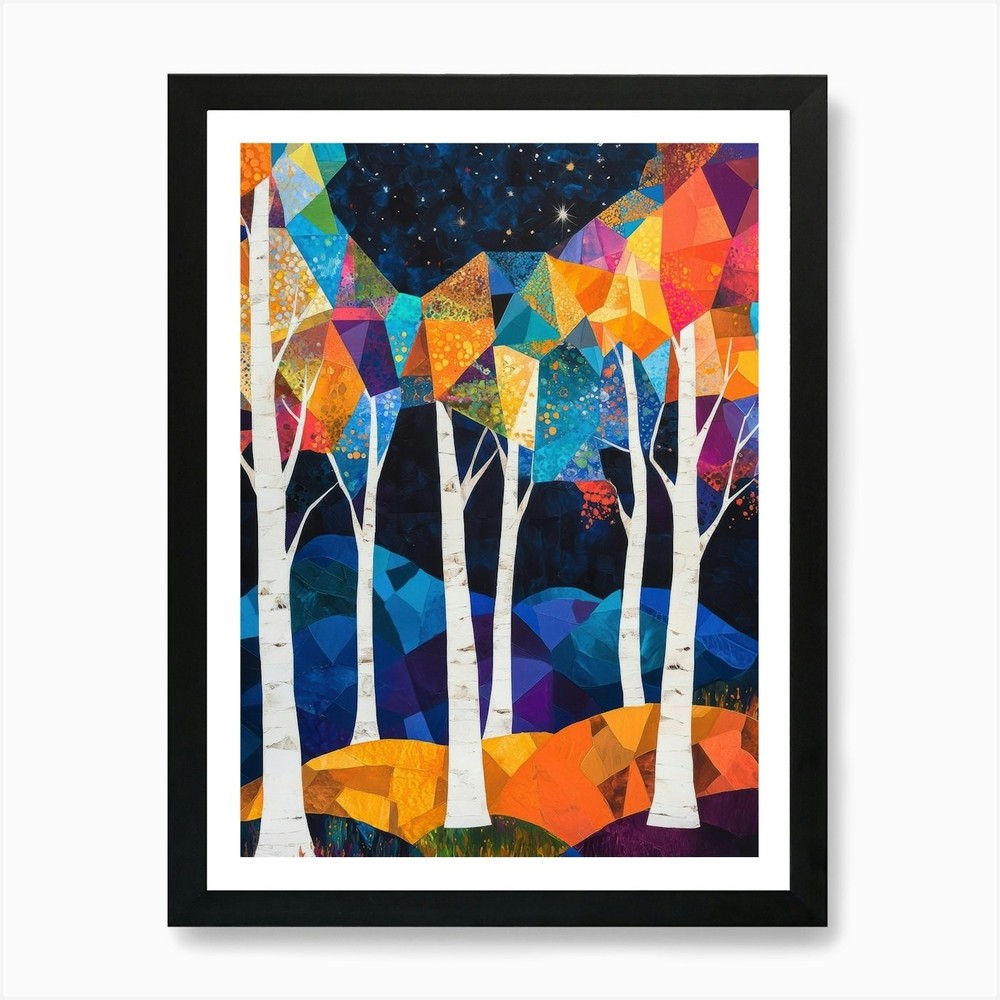 Framed Birch Trees 11 Art Print Canvas Wall Decor Picture