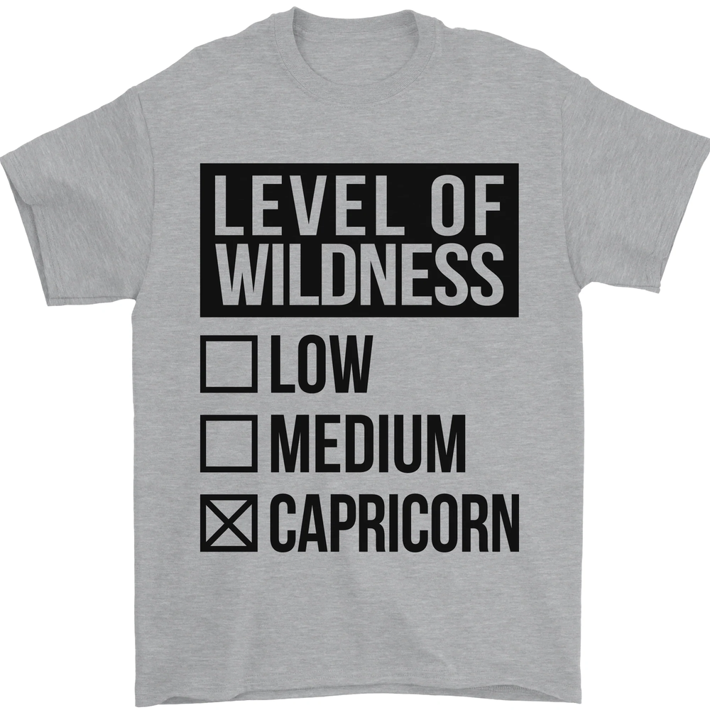 Levels of Wildness Capricorn Mens T-Shirt 100% Cotton