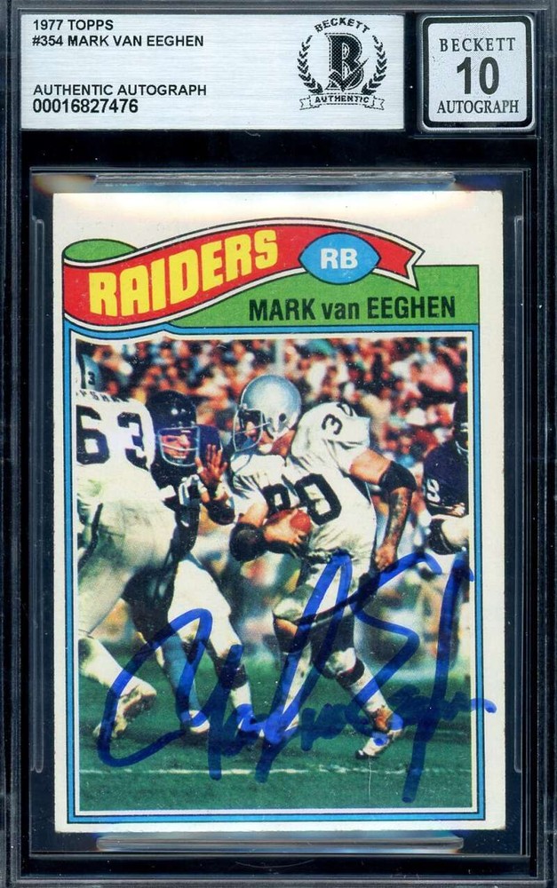 Mark Van Eeghen Gem Mint 10 Beckett BAS Signed 1977 Topps Rookie Autograph