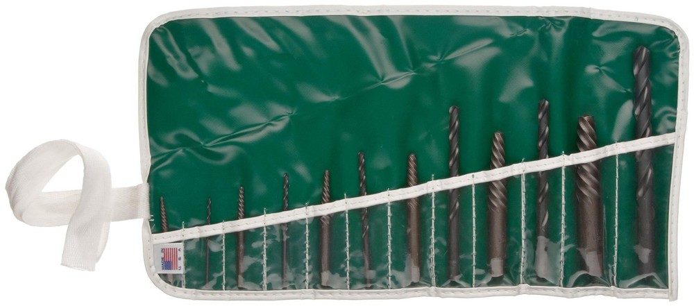 Chicago Latrobe 800 Series 12-Piece Bright Finish Screw Extractor Set with Wire