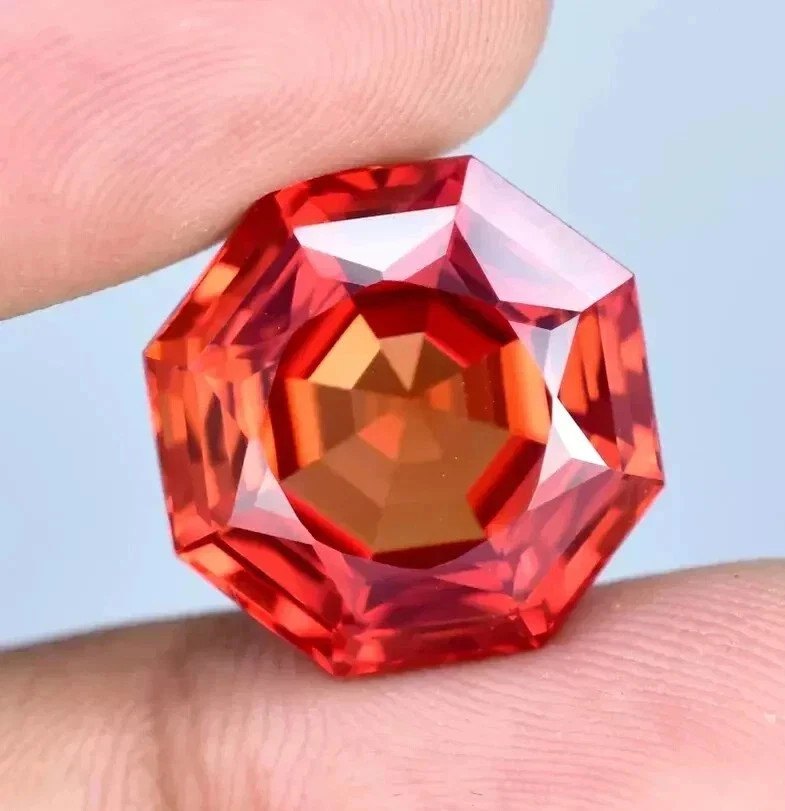 30 Ct+ GIE Certified Octagon Cut Natural Padparadscha Sapphire Loose Gemstone.