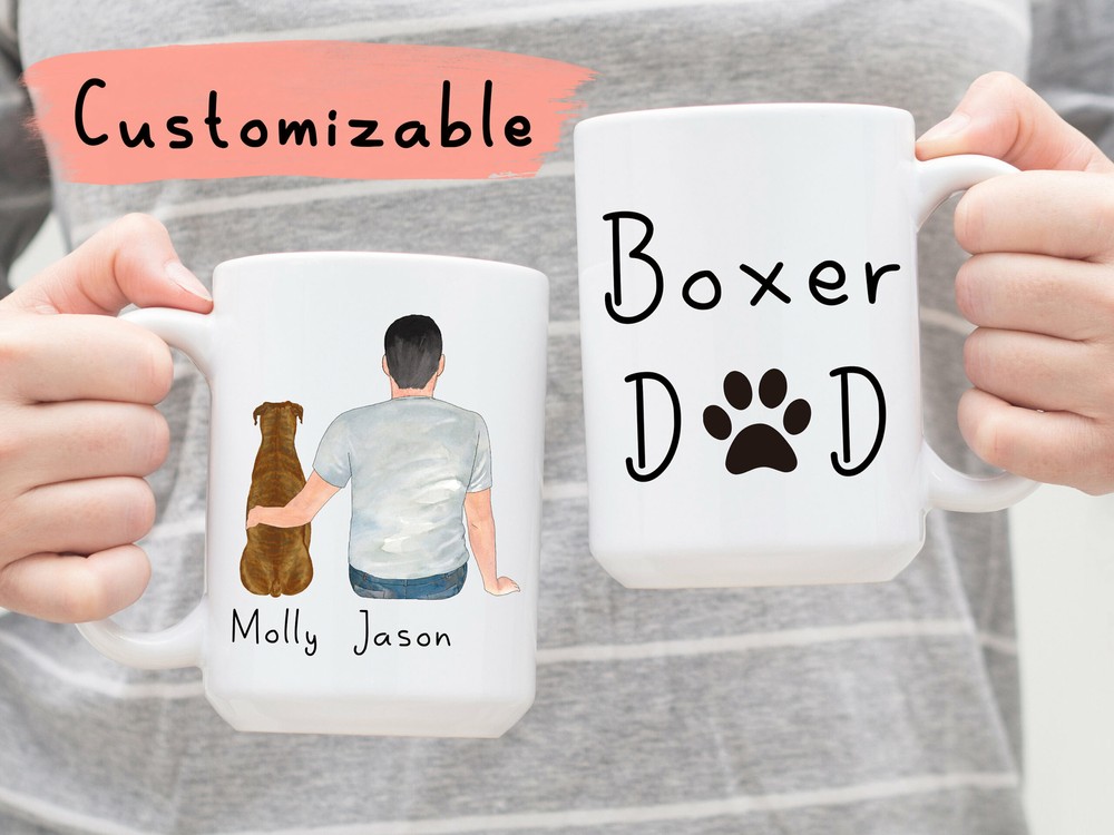 Boxer Personalizado Papá Taza Boxer Propietario Taza Día del Padre Boxer Dueño Regalo