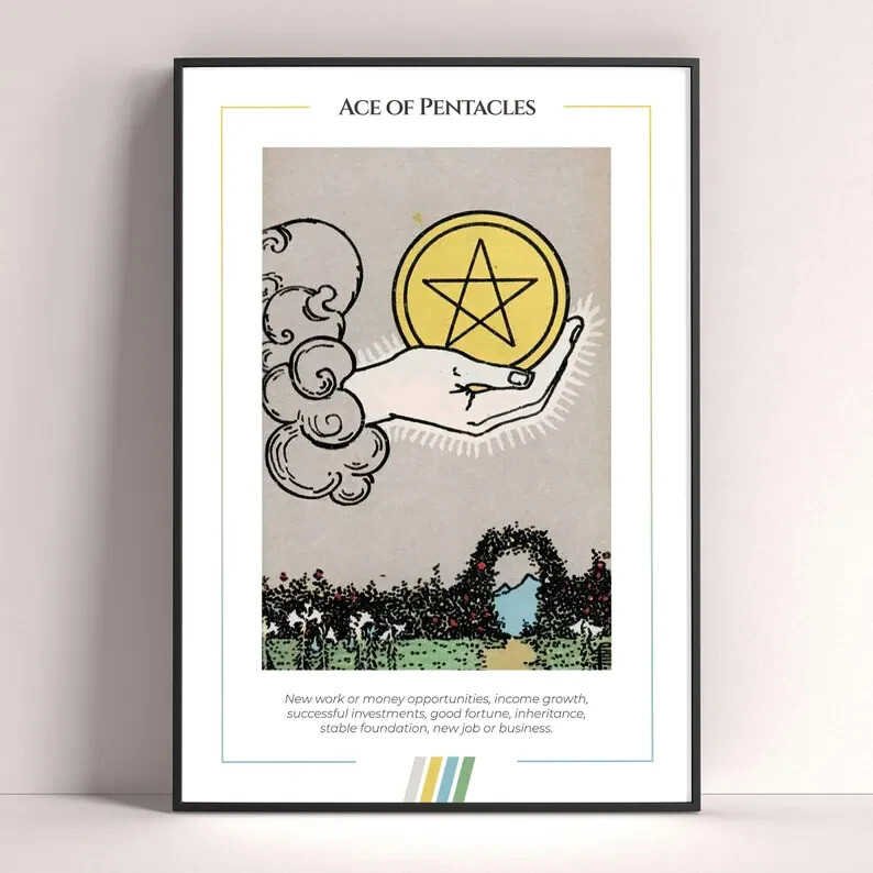 Ace of Swords Tarot Card Art Print Digital Download Poster