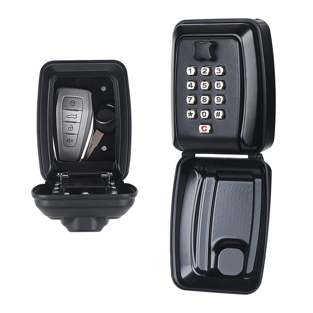 Waterproof Wall Mount Key Lock Box with 12-Digit Push Button Code