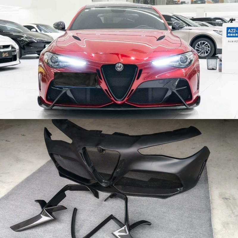 HALF CARBON FIBER FRONT BUMPER DIFFUSER SPLITTER FOR ALFA ROMEO GIULIA G STYLE