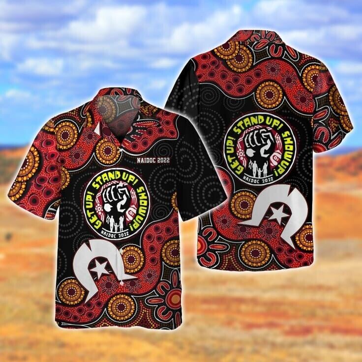 Indigenous Art 2022 3D Hawaiian Shirt Indigenous Hawaiian Shirts Naidoc Hawaiian