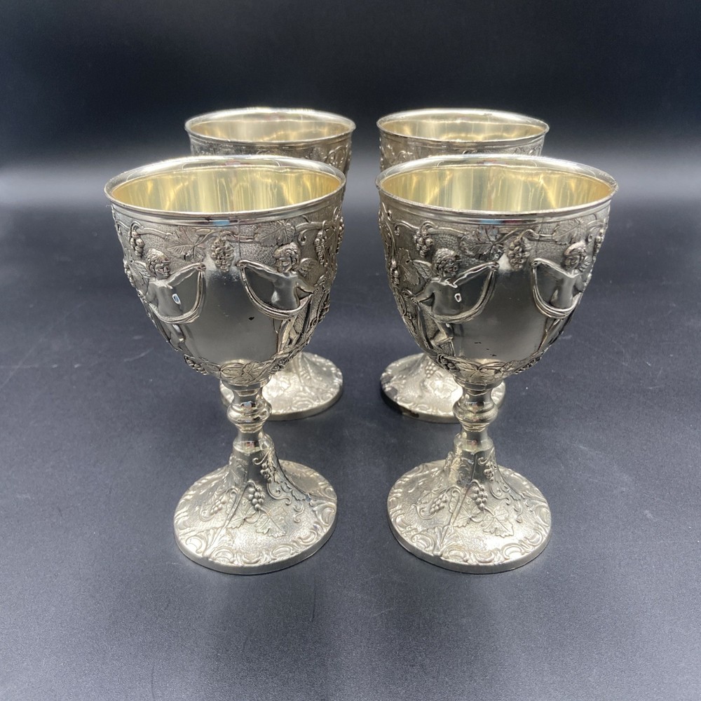 Japanese Wine Metal Glass Set - 4-Piece Stainless Steel Cups 0702272