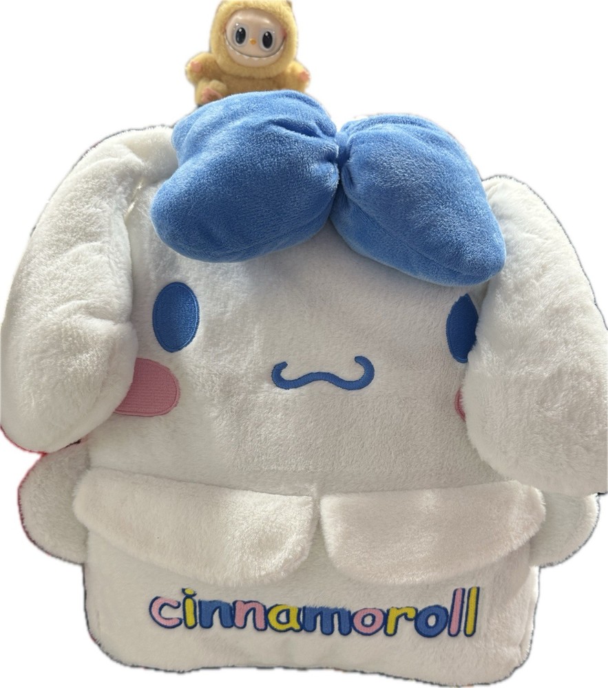 Sarnio Hello Kitty Large Fuzzy Plush Backpack Cinnamoroll Body 15 Inch