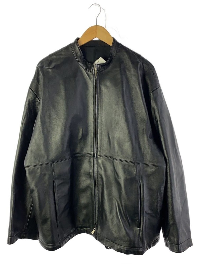 Stein 22Ss/Oversized Leather/Single Rider Jacket/S/Leather/Blk/St.344 3970