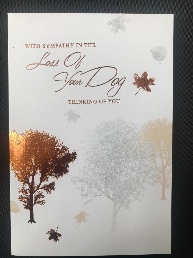 Sympathy card, bereavement, condolence, loss of dog, trees, 7