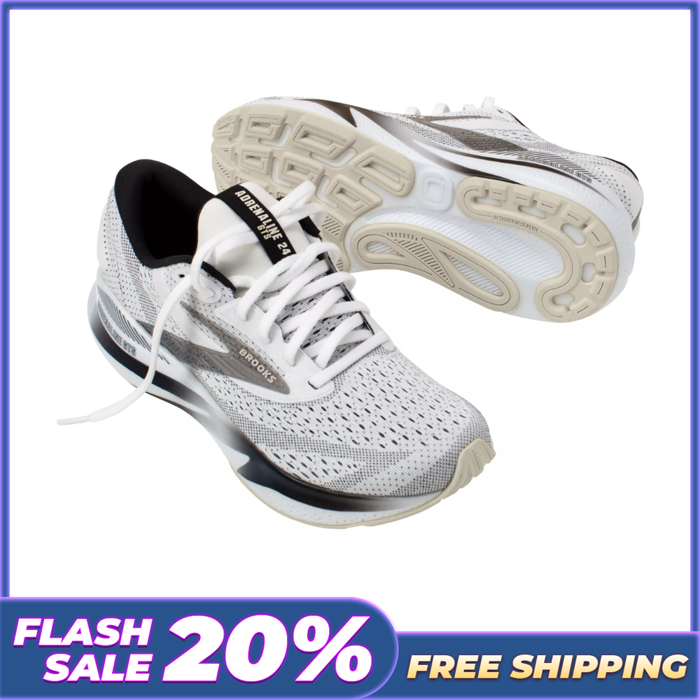 [ FLASH SALE ] - Brooks Women's Adrenaline GTS 24 Running Shoes - White/Pelican-image