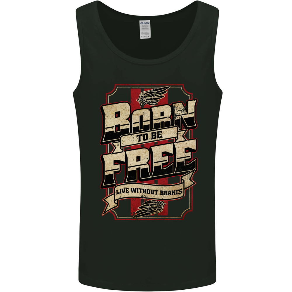 Born To Be Free Biker Motorbike Motorcycle Mens Vest Tank Top