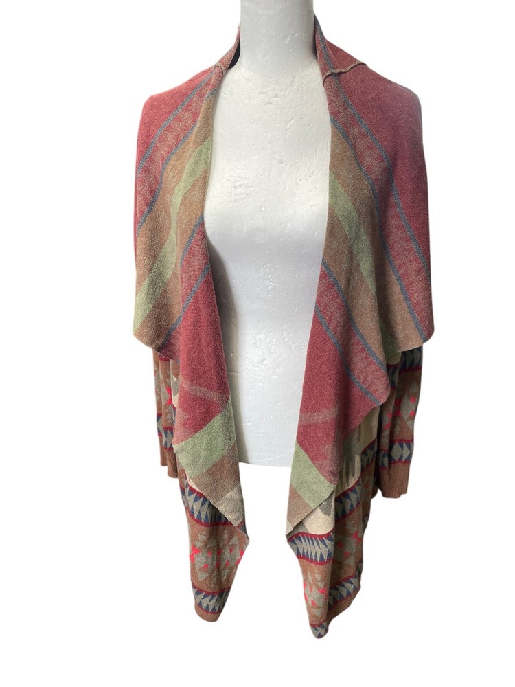 Tasha Polizzi Waterfall Cardigan Sweater Southwestern Aztec Open Front Small