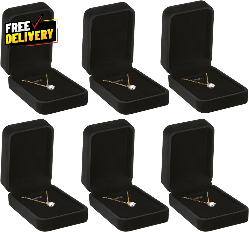 6-Piece Velvet Jewelry Gift Box Set for Necklaces Rings Earrings