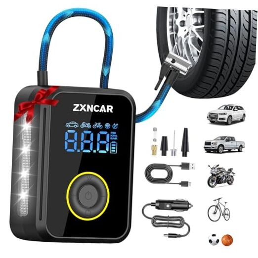Tire Inflator Portable Air Compressor, Auto air Pump for Car tires Cordless