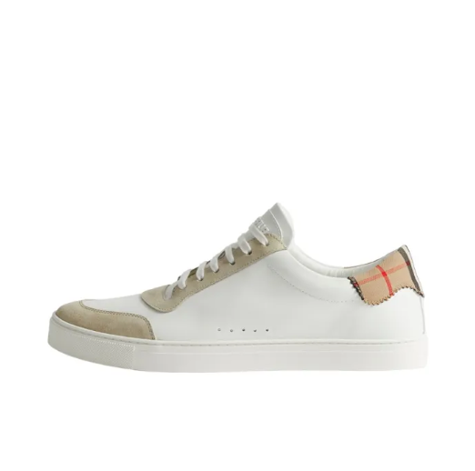 Burberry Check Low Top Casual Sneakers Men's White 8066468