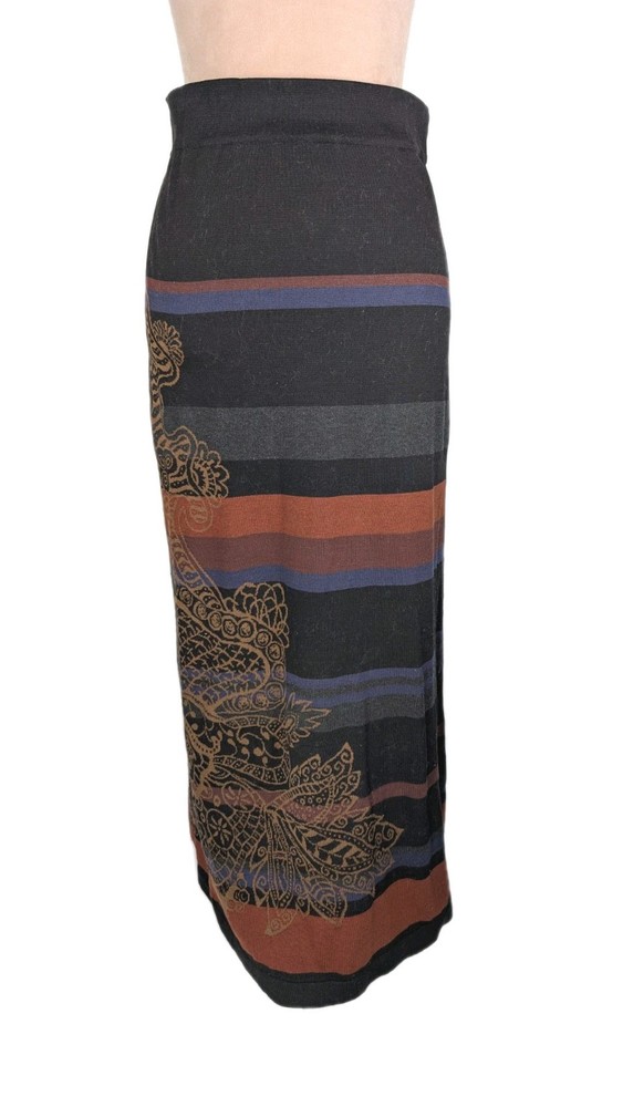 Peruvian Connection Gingerlily Maxi Skirt Small Jacquard Striped Tapestry Pima Cotton