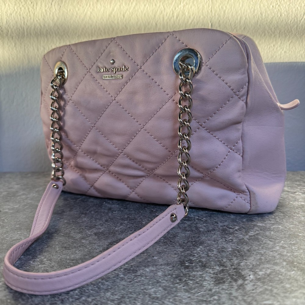 Kate Spade Emerson Place Quilted Leather Shoulder Hand bag Purse - Pink