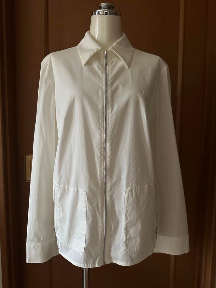 Burberry London Blouson Full zip Shirt Jacket White Women Size 40/M-L Used
