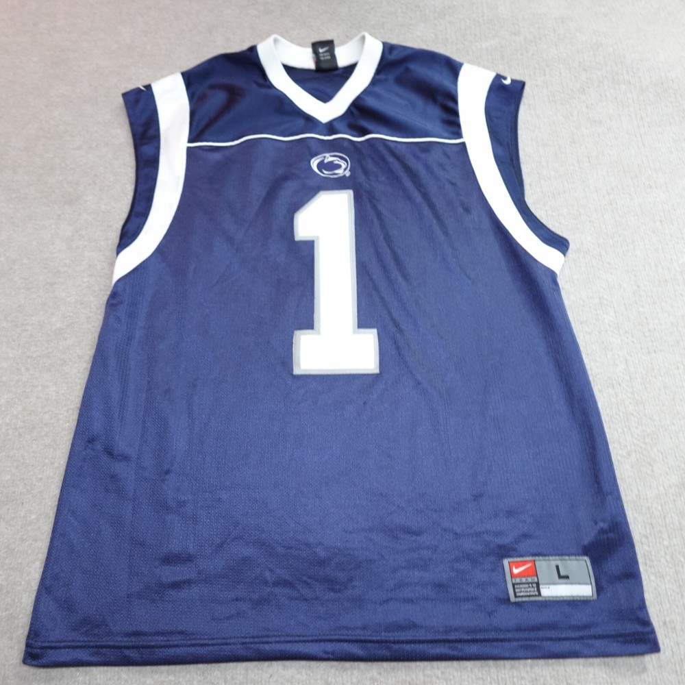Vintage Penn State Blue Nike Basketball Jersey Large Team Nittany Lions #1