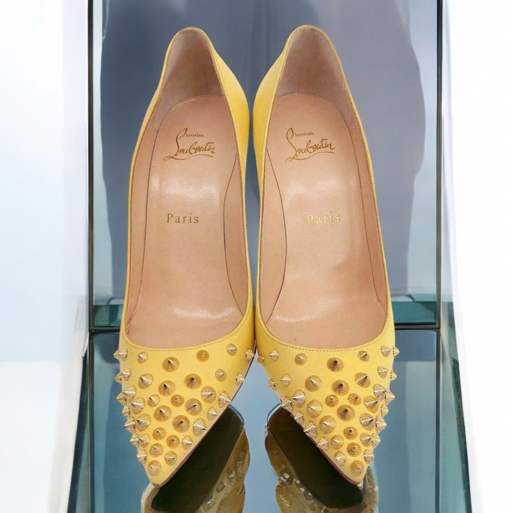 Christian Louboutin Spike Stud Leather Pumps 37 EU
