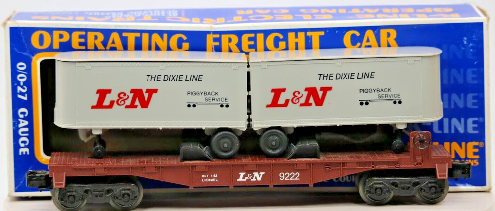 Lionel O Gauge L&N Flatcar with Vans and K-Line Boxcars MPC Era 6-9222