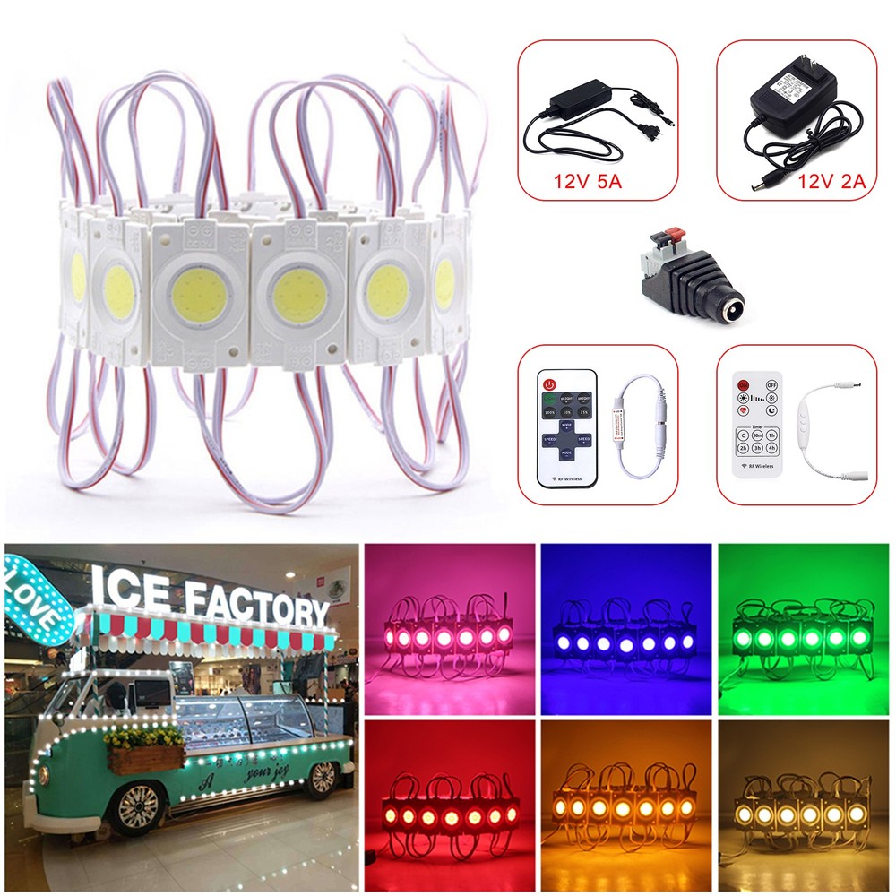 20PC~200PCS COB Module 1 LED Light IP65 Waterproof Super Bright Sign Lamp DC 12V