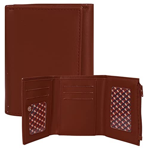 Slim RFID Blocking PU Leather Trifold Wallet for Men & Women in 6 Brown Shades