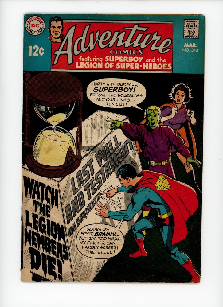1969 Adventure Comics #378 DC Classic Superhero Comic Issue