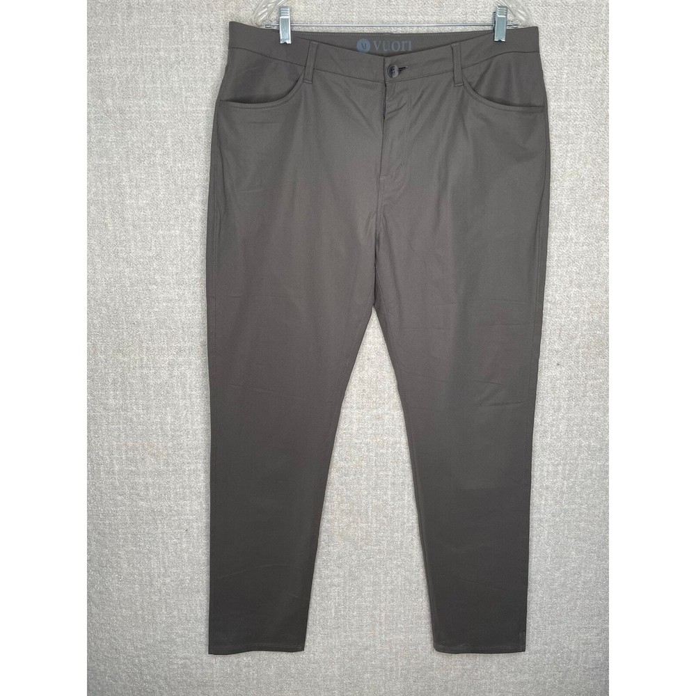 Vuori Meta Active Performance Pants for Men - X Large Brown 36x32 Technical Fit