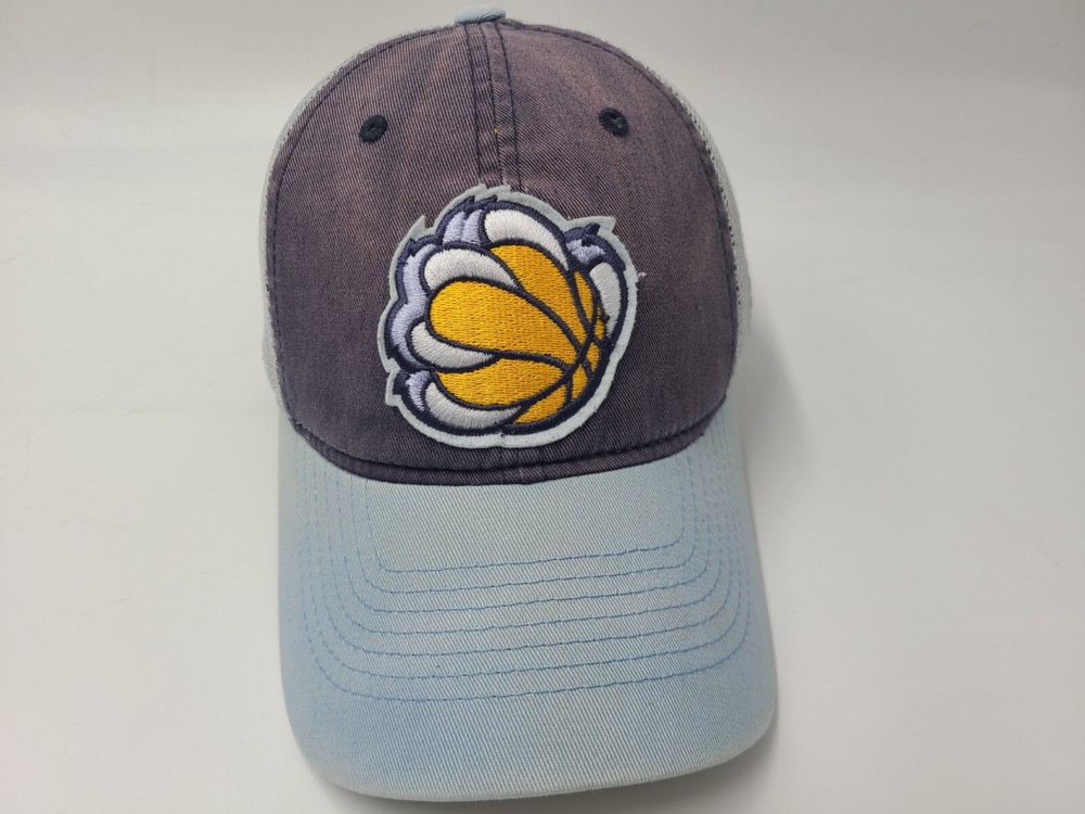 Memphis Grizzlies Adidas Distressed Mesh Trucker Snapback Hat Cap Claw NBA Blue