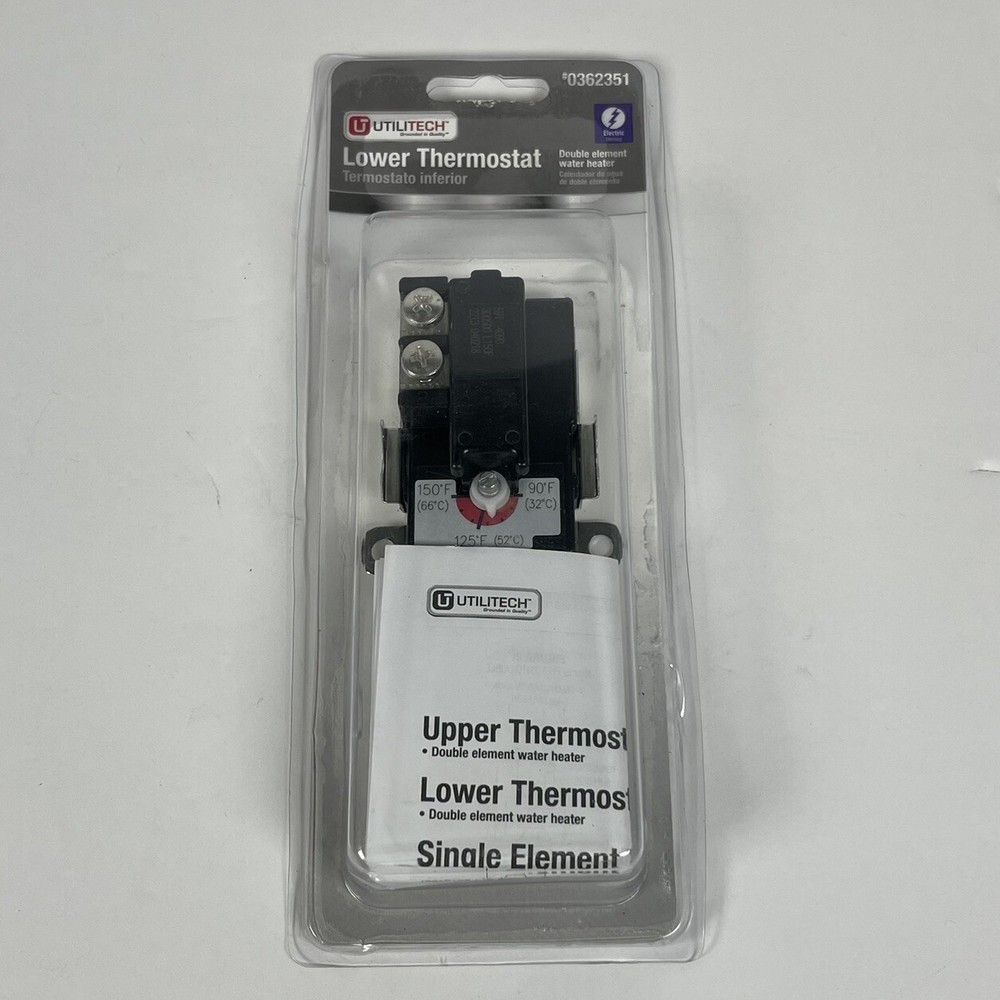 Utilitech 0362351 Double Element Lower Thermostat for Hot Water Heater New-image