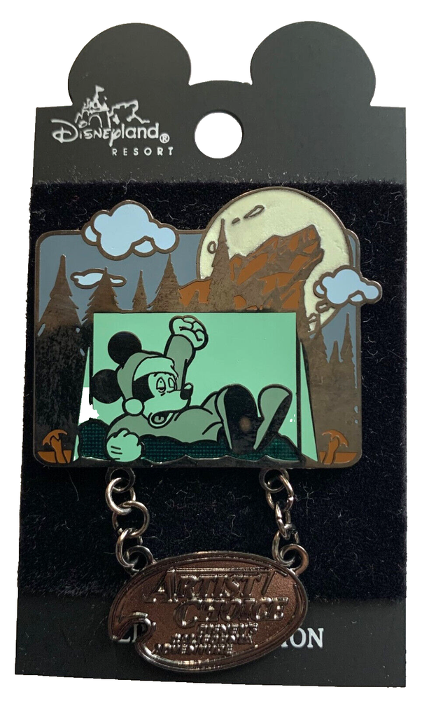 DCA Disney California Adventure Mickey Camping Glow Artist Choice Pin LE 2001