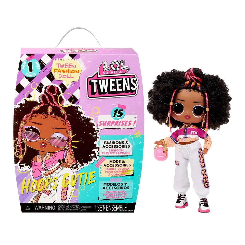 L.O.L. Surprise! Tweens HOOPS CUTIE Fashion Doll , With 15 Themed Surprises, Des