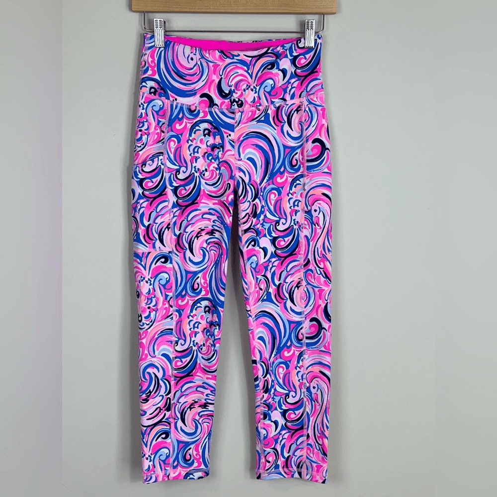 Lilly Pulitzer Weekender Luxletic Leggings Crop Flamingoals Sz Small