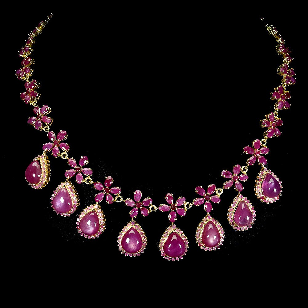 925 Sterling Silver Necklace Pear Ruby 12x10mm Natural Gemstone Jewelry 18.5in