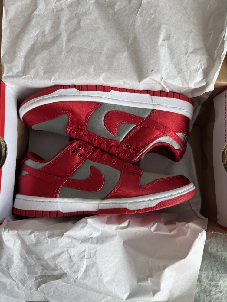 Red & Grey Satin Dunks