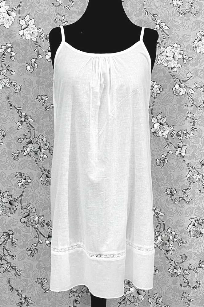 Victorian 100% Cotton Nightgown Lace Trim Sleeveless SoieRose SR1169 Sleepwear