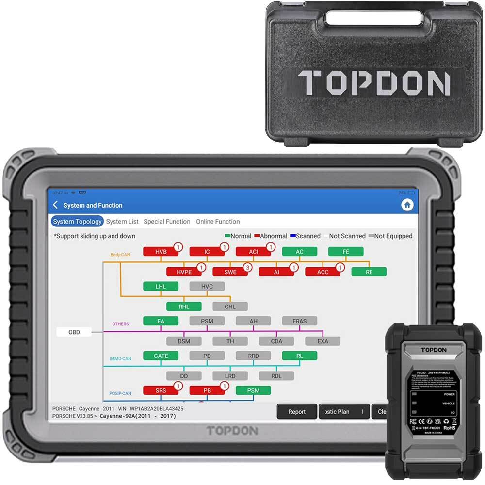 Topdon Phoenix Plus 2 OBD2 Scanner Bidirectional Diagnostic Tool Kəy C0DING