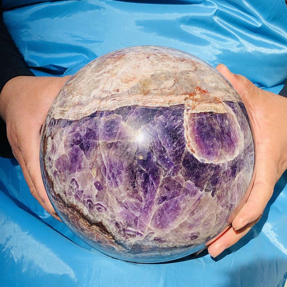 6180G Natural Beautiful Dream Amethyst Quartz Crystal Sphere Ball Healing 2720